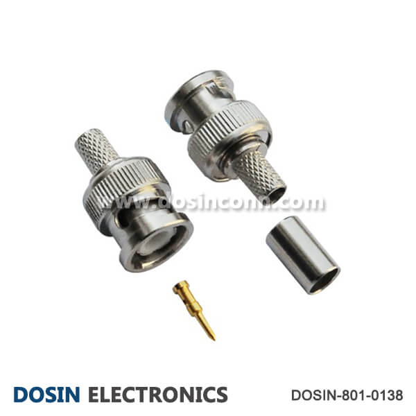 BNC Connector for RG59 Cable Straight Male for Crimp Type
