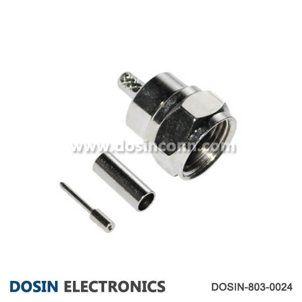 F Connector for RG179 Cable Plug Crimp Type Straight RF Coaxial