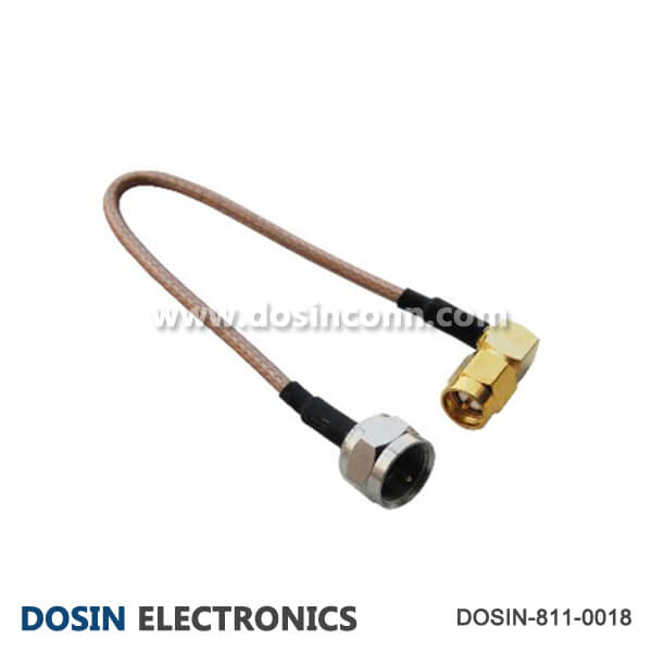 SMA Coax Cable Male Angled type Assembly with F Male Plug