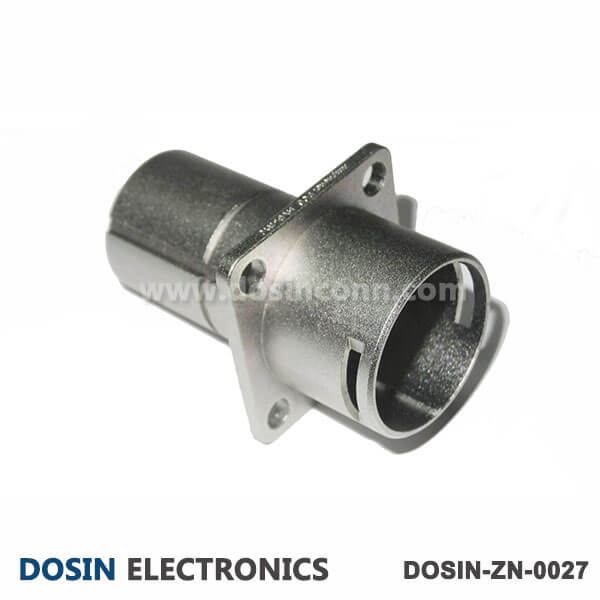 Die Casting Components Square Flange Connector Zinc Shell Nickel Plated
