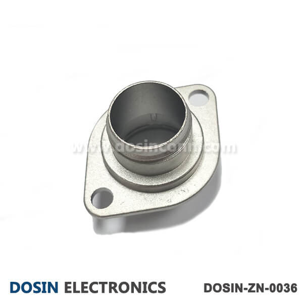 2 Holes Flange Circular Connector Shell Zinc Die-casting Nickel Plated