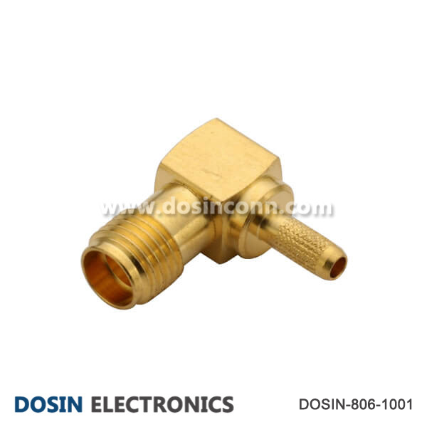 SMA Connector RG400 Right Angled Female Crimp Type For Cable