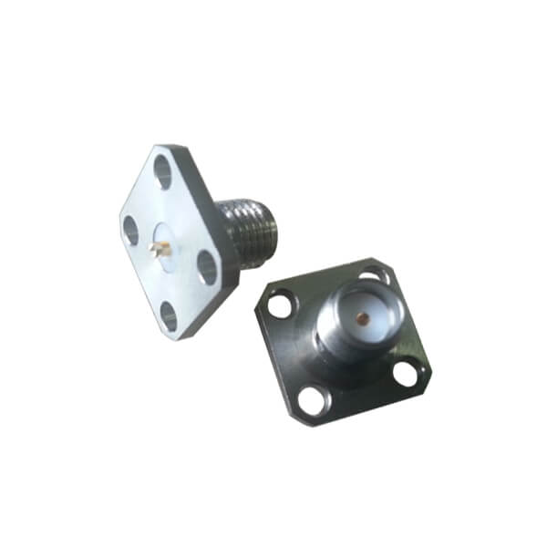 SMA Straight Female 4Hole Square Flange for Panel Mount with Slot Terminal
