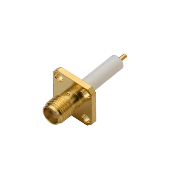 SMA Female Straight 4Hole Flange Receptacle with Extended PTFE
