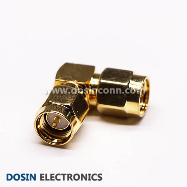 SMA Right Angle Adapter Male to Male Gold Plating