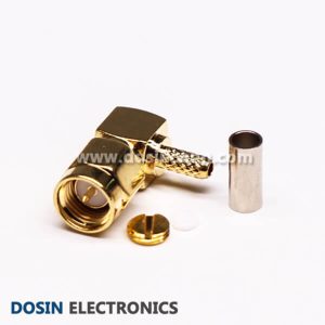 SMA Crimp Plug Connector Right Angled Crimp Type for Coaxial Cable