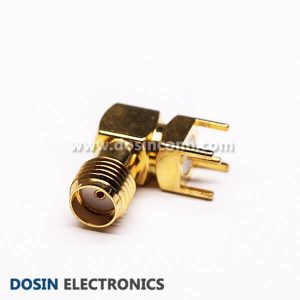 SMA Right Angle Connector Female Through Hole for PCB Mount