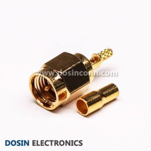 SMA Crimp Connector Male Window Solder Type for Coaxial Cable
