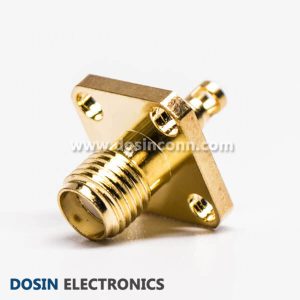 SMA Female 4 Holes Flange Connector for Panel Mount