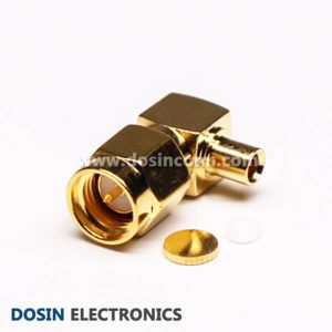 SMA Male Right Angle Connector Solder Type Gold Plating