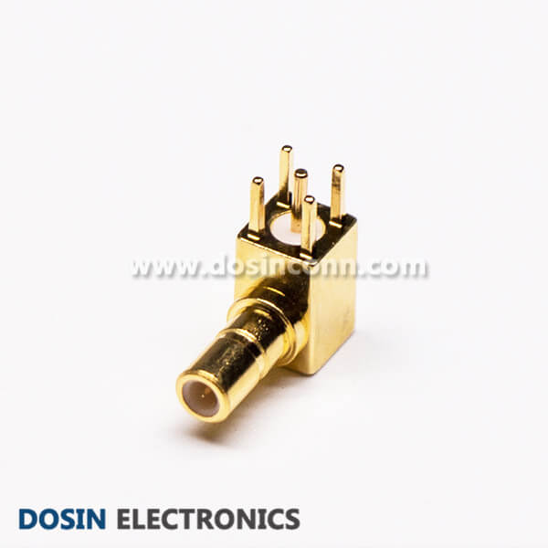 SSMB Right Angle PCB Mount Jack Receptacle Coaxial Connector Through Hole
