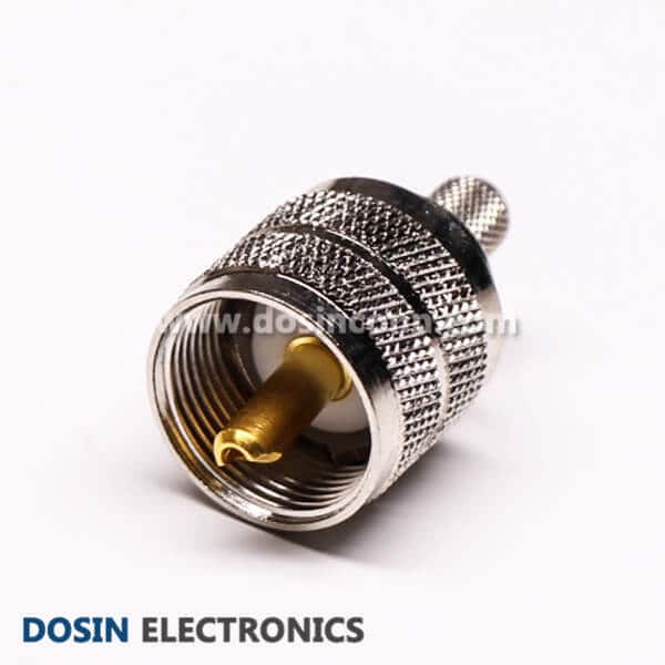 UHF RF Connector 180 Degree Male Crimp Type for Cable RG59