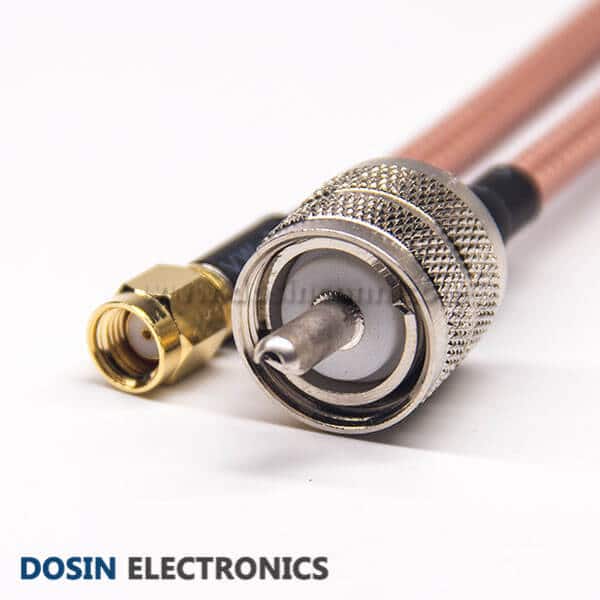 UHF Coaxial Cable Connectors Male 180 Degree Solder Cup to RP SMA Male Straight for RG142 Cable