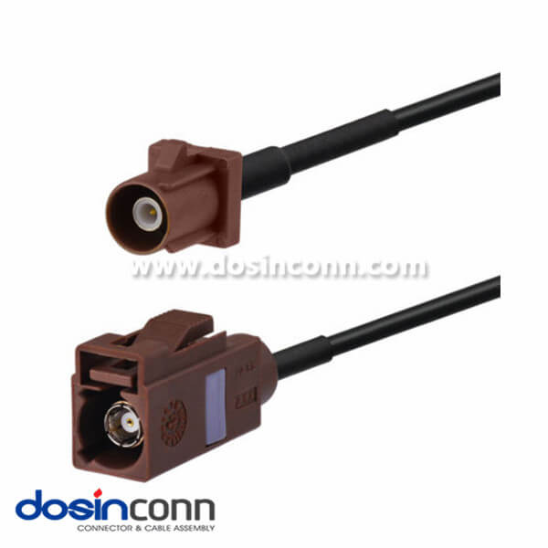 Fakra Antenna Adapter F Type Brown Male to Female Pigtail CableCar Antenna Extension Cable 1m
