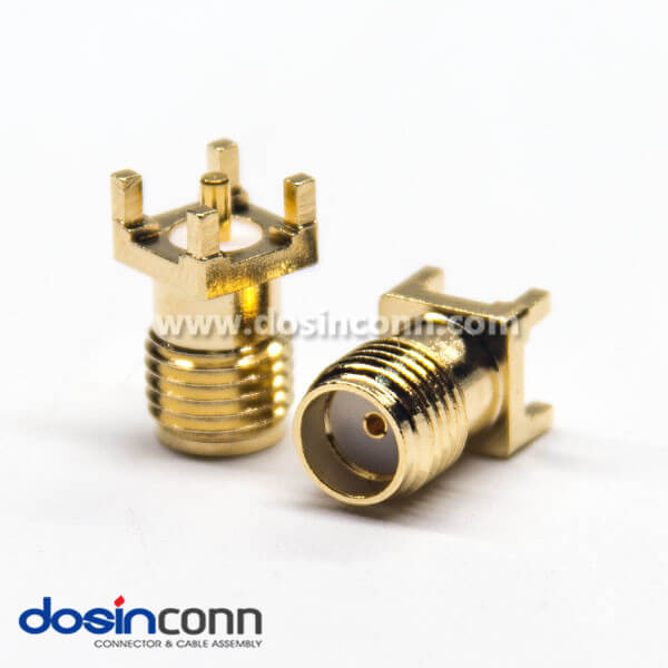 SMA Female PCB Connector Vertical Type 50Ohm Gold Plating - Dosin ...