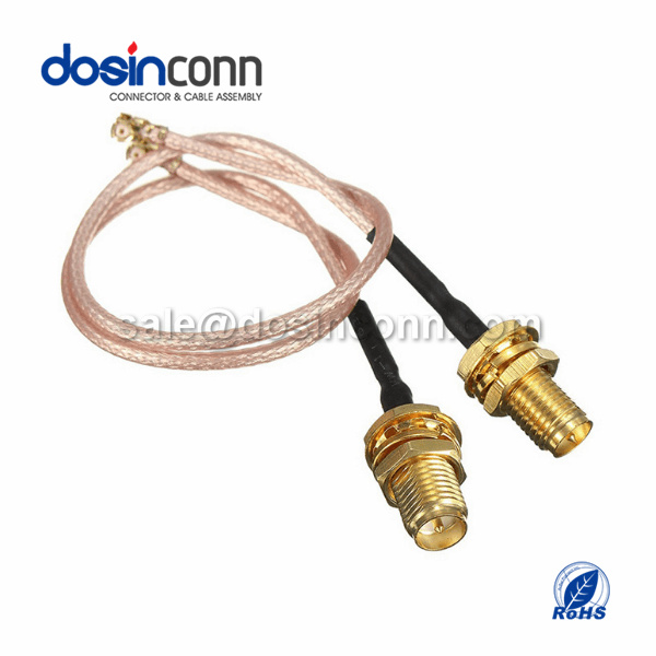 RF Coaxial Cable, RP SMA Straight Female, Ipex Right Angle Female, RG178 Cable Assembly , SMA cable