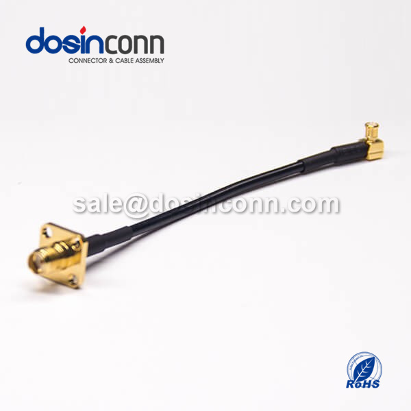RF Coaxial Cable, MCX Angled Male, SMA Straight Female, RG174 Cable Assemby, SMA cable