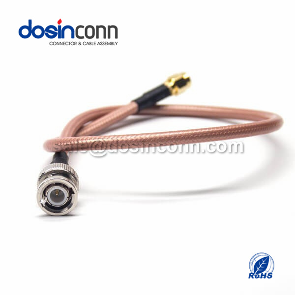 RF Coaxial Cable, BNC Straight Male, SMA Straight Male, RG142 Cable Assembly