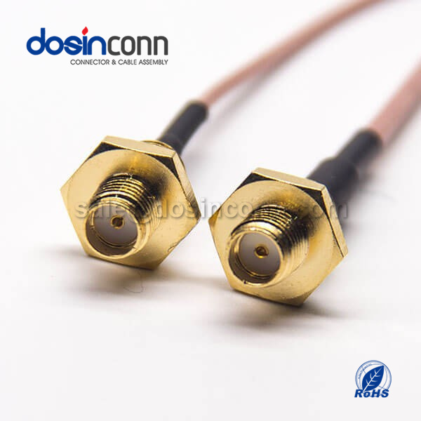 RF Coaxial Cable, SMA Straight Female, IPEX Angled Female, RG178 Cable Assembly, SMA cable
