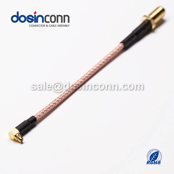 RF Coaxial Cable, SMA Connector, Female/Jack, Right Angled, MMCX Connector, Male/Plug, SMA cable