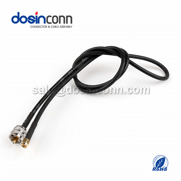 RF Coaxial Cable, SMA Straight Male, UHF Straight Male, RG58 Cable Assembly , SMA cable