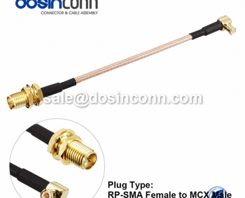 RF Coaxial Cable, MCX Right Angle Male, RP-SMA Straight Female, RG316 Cable Assembly , SMA cable