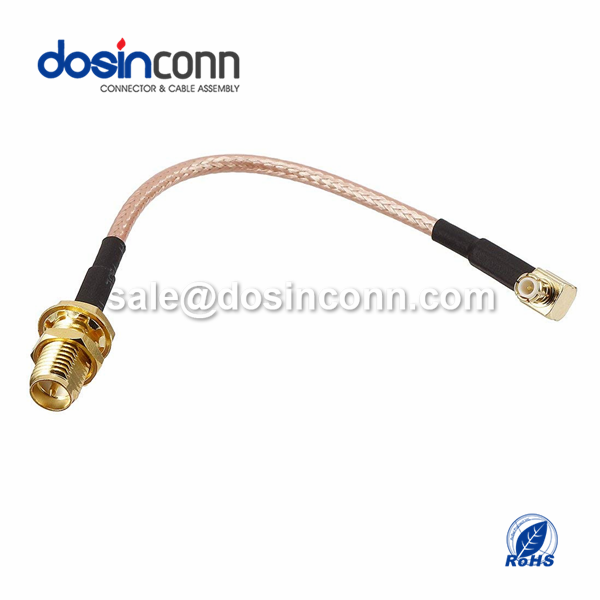 RF Coaxial Cable, MCX Right Angle Male, RP-SMA Straight Female, RG316 Cable Assembly , SMA cable