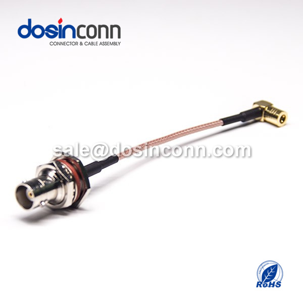 RF Coaxial Cable, BNC Straigght Female, SMB Angled Male, RG316 Cable Assembly ,BNC Cable ,BNC to SMB ,SMB connector to BNC ,RG316 Cable