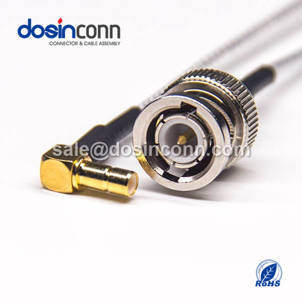 RF Coaxial Cable, BNC Straight Male, SMB Angled Female, RG316 Cable Assembly ,BNC Cable ,BNC to SMB ,SMB female to BNC male Cable ,RG316 Cable